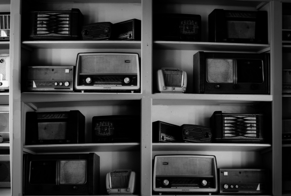 Radios on shelf