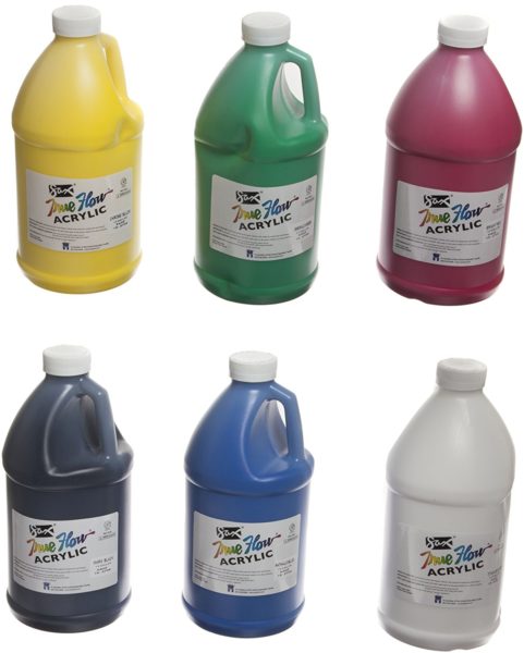 Acrylic paint bottles