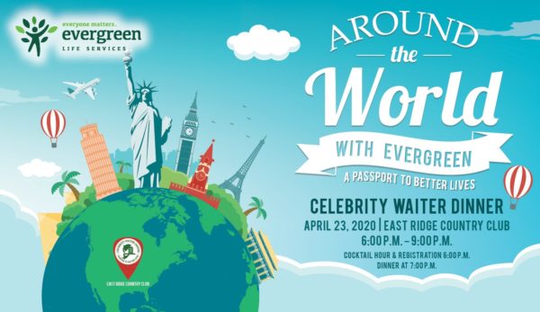 Around the World with evergreen celebrity waiter dinner