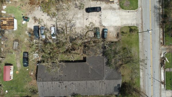 Arial photo of damage
